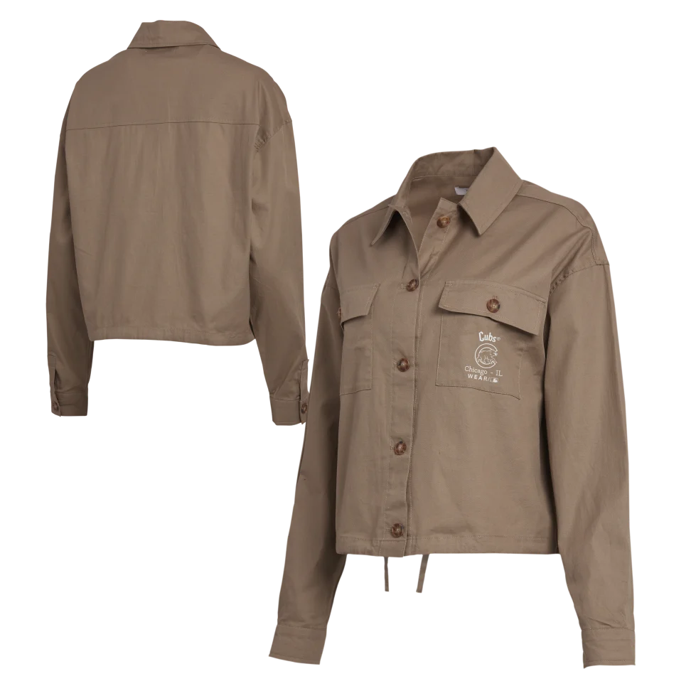 Chicago Cubs Women's Cinched Tan Jacket by WEAR by Erin Andrews - Image 3