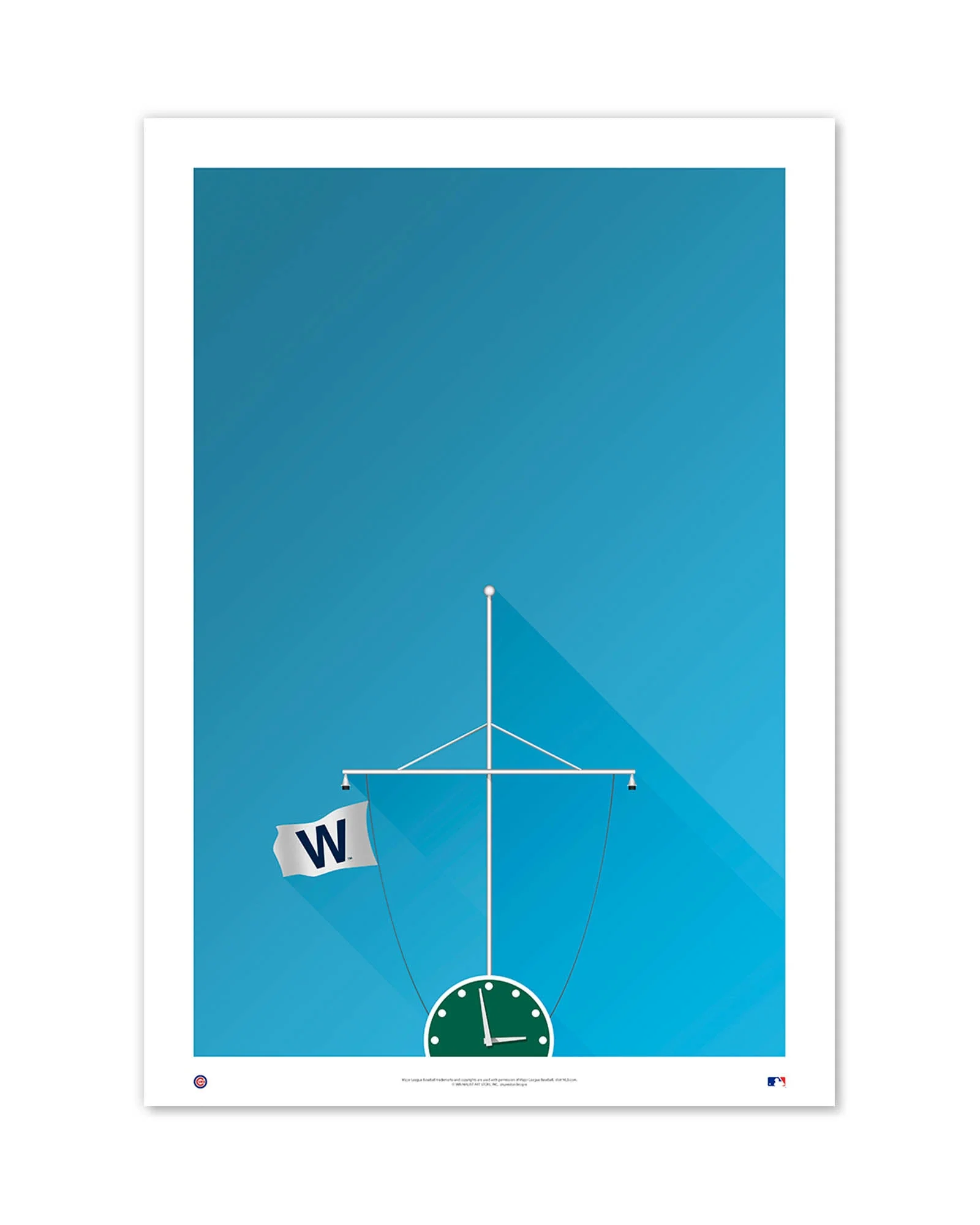 CHICAGO CUBS S. PRESTON MINIMALIST WRIGLEY FIELD ART PRINT - Image 3
