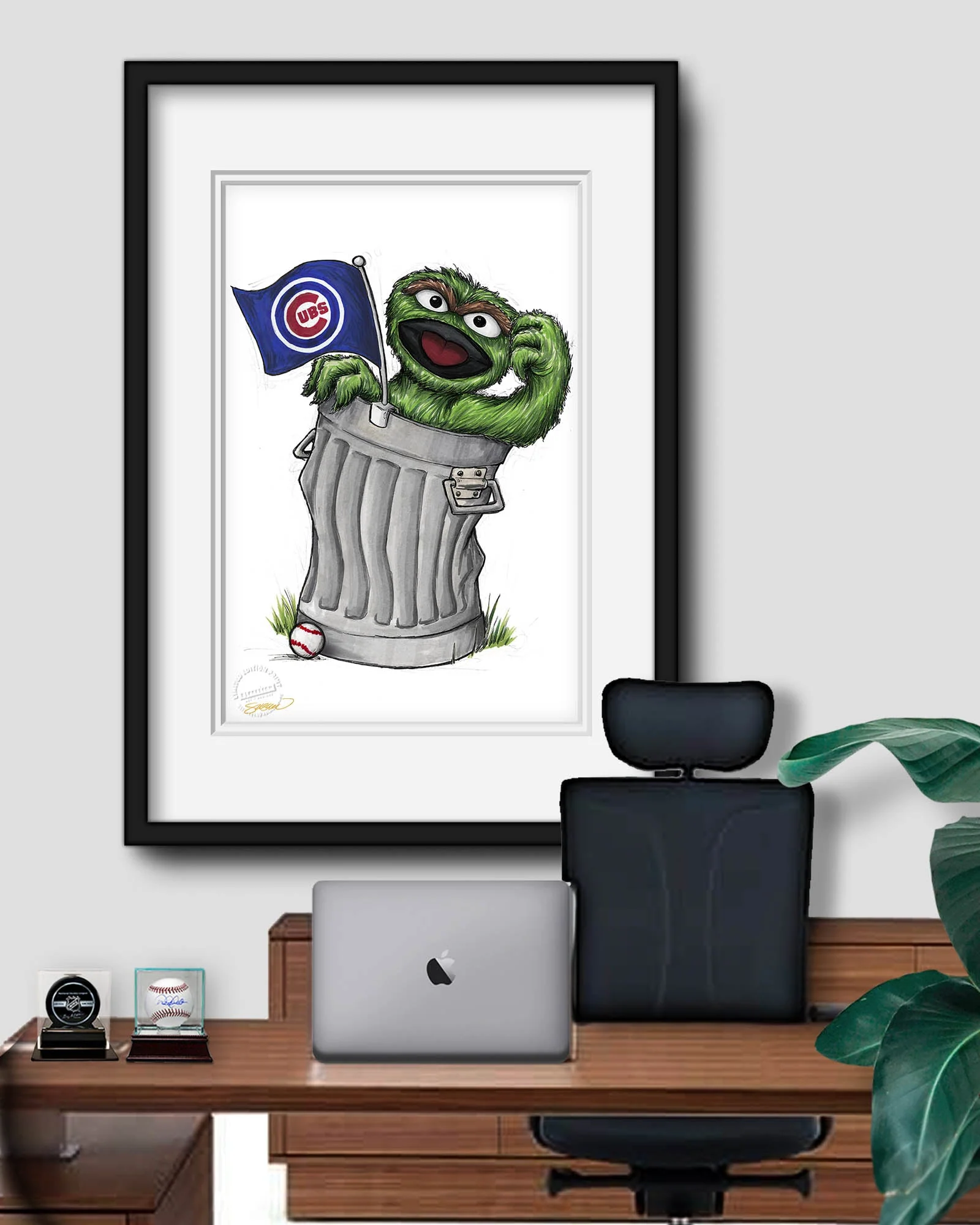 Oscar Rep Your Colours x MLB Cubs Art Print by S. Preston Art + Designs - Image 4