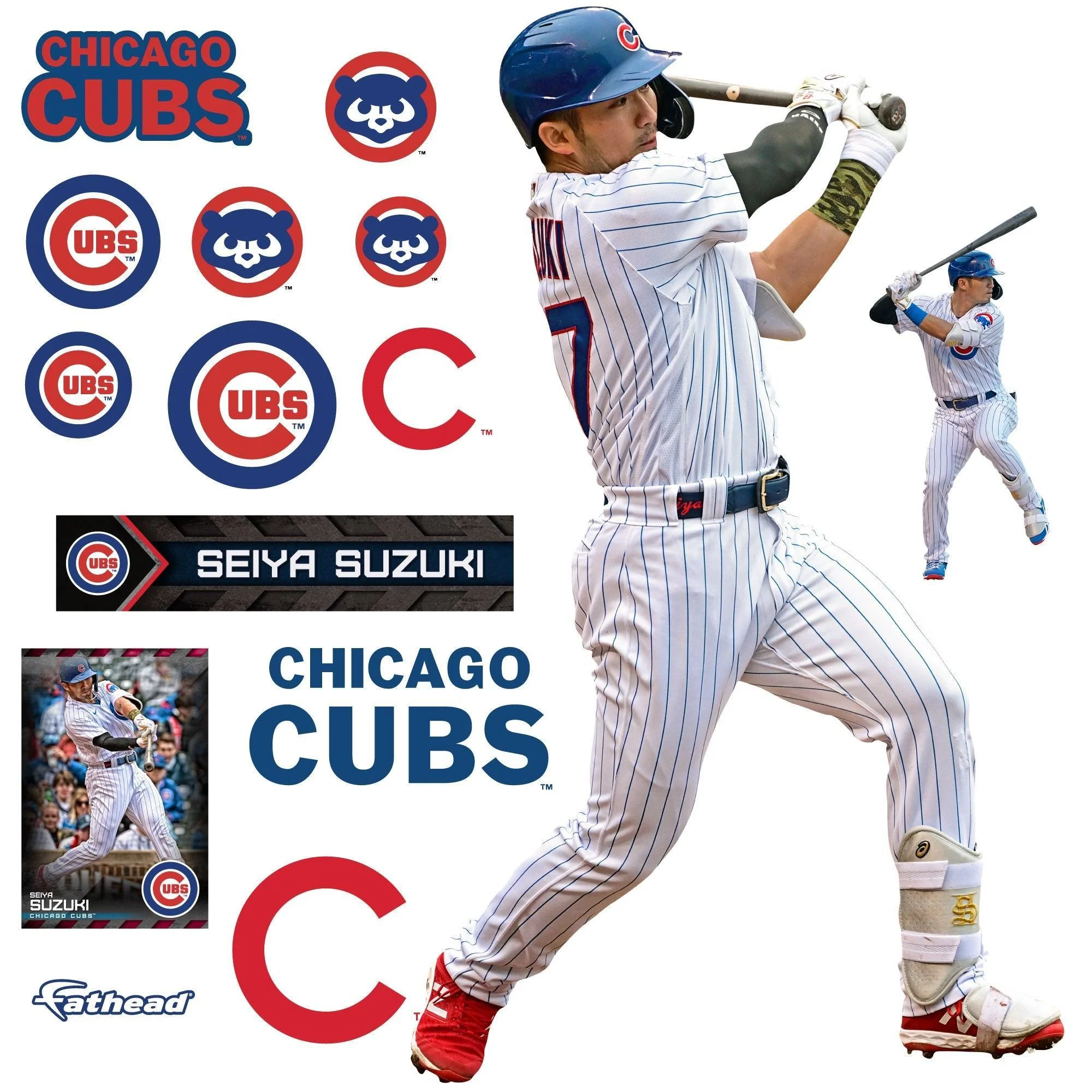 Seiya Suzuki - RealBig Home Collection - Official MLB - Chicago Cubs - Reusable Vinyl Wall Decals - Image 2