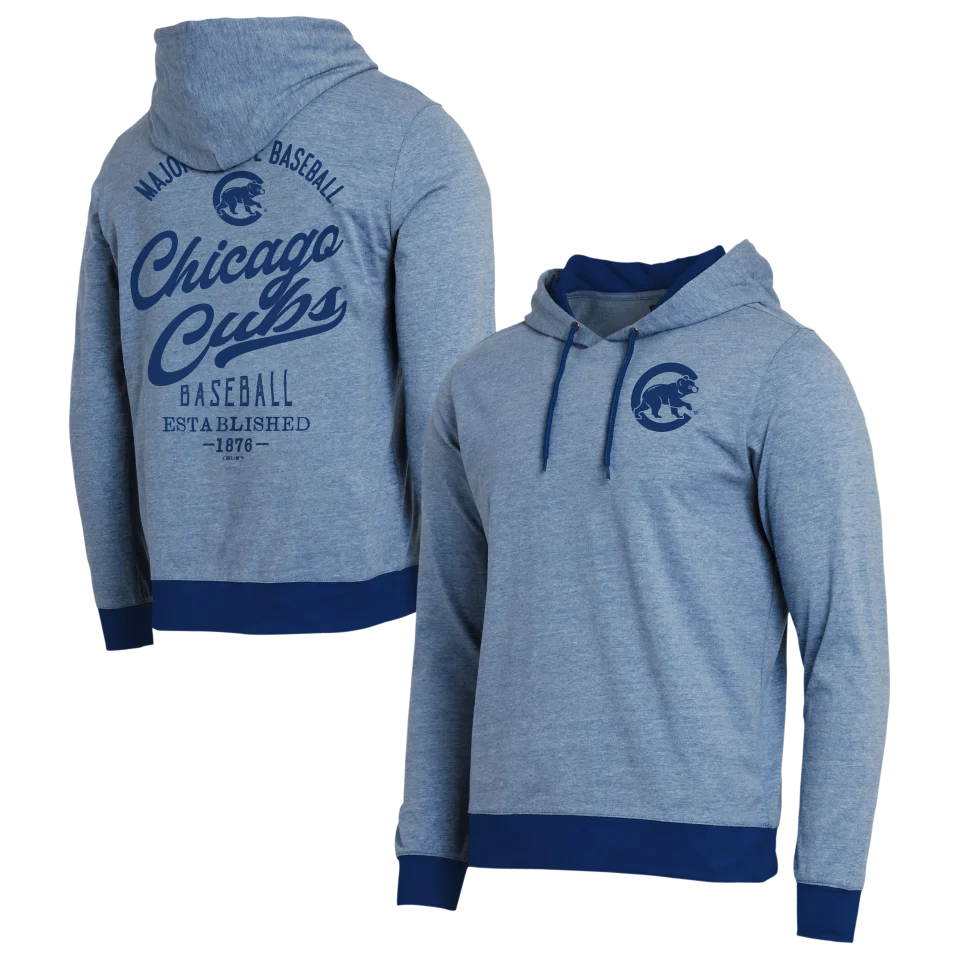 Chicago Cubs Walking Bear Blue Tonal Men's Hoodie by Darius Rucker - Image 3