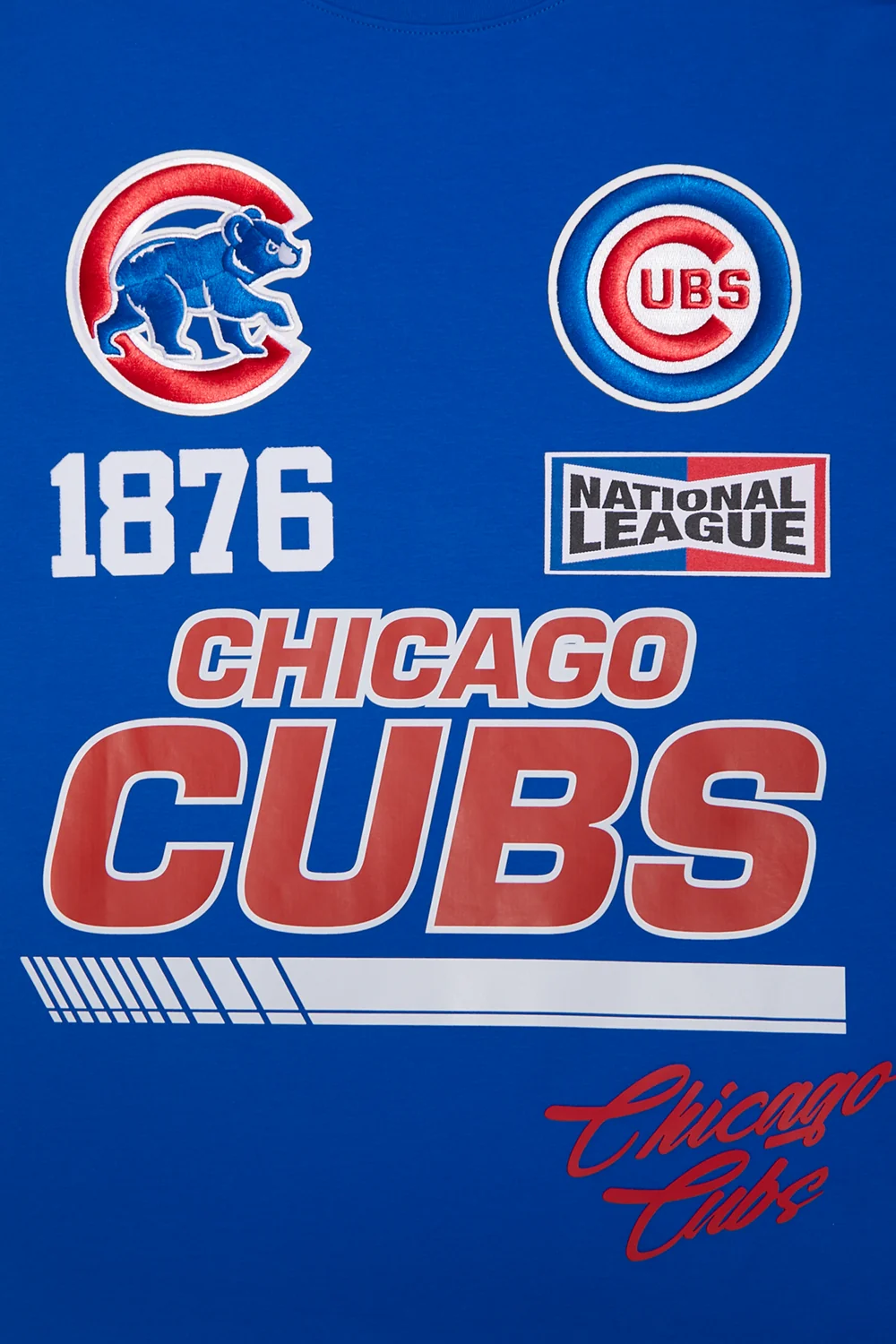 CHICAGO CUBS PRO STANDARD MEN'S FAST LANE RACE ROYAL TEE - Image 5