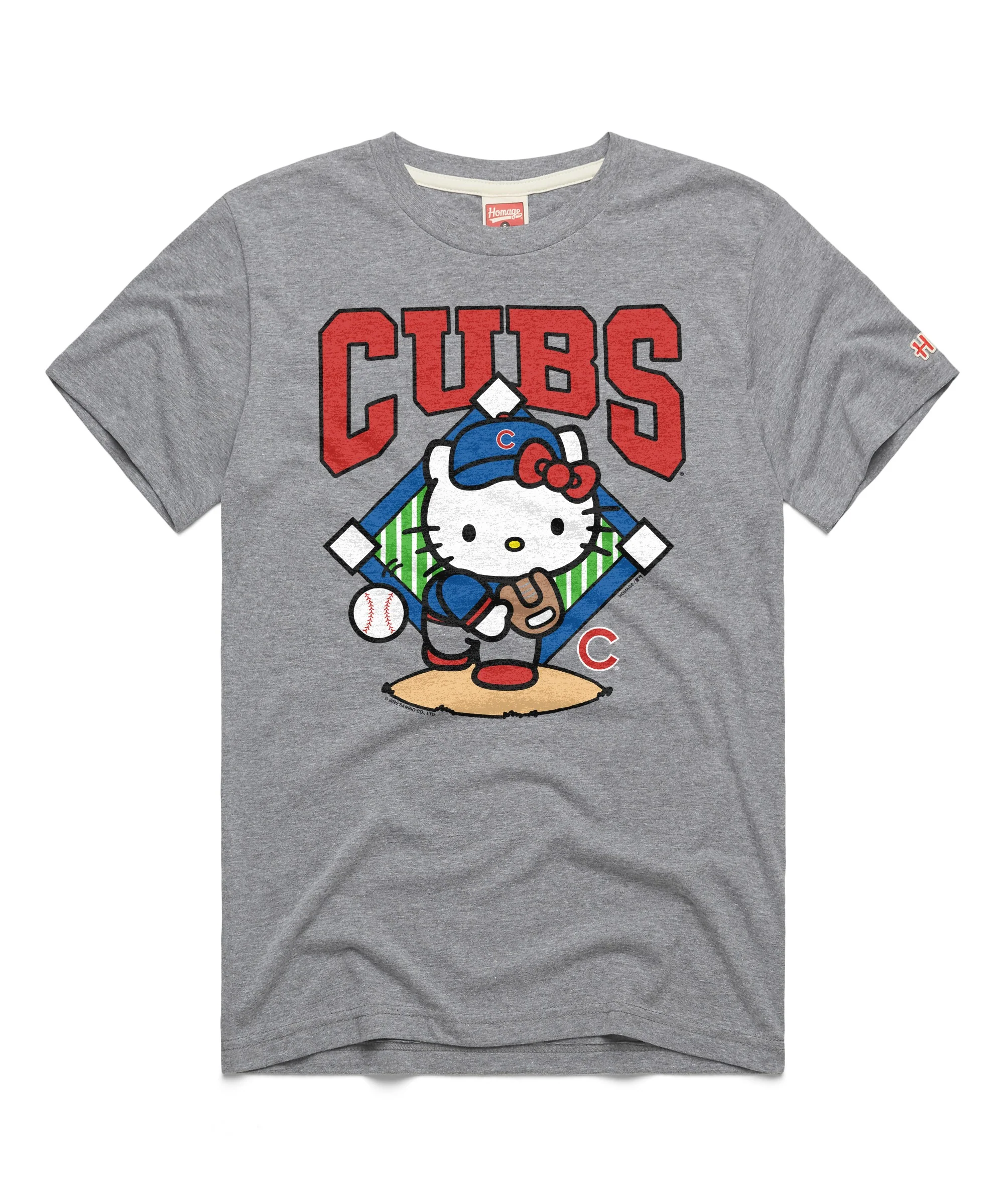 Chicago Cubs Hello Kitty Pitcher Tee in Gray by Homage