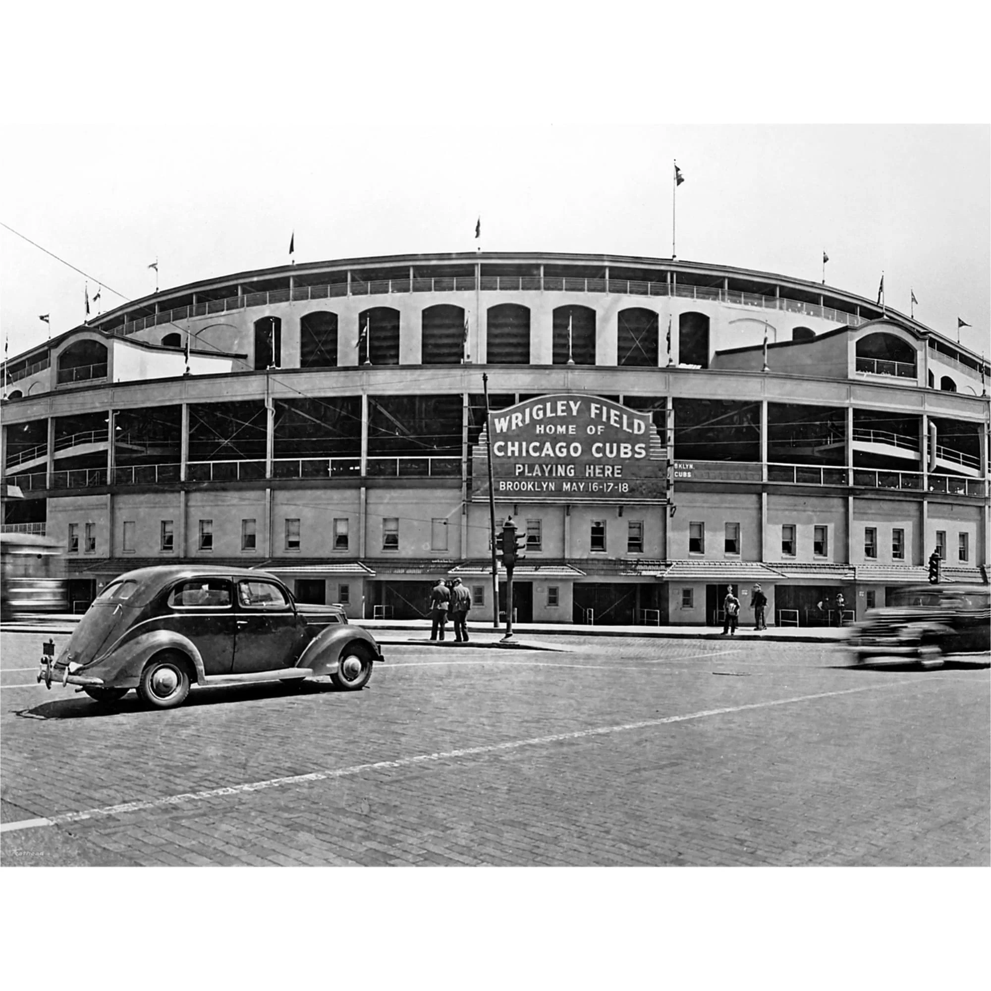 Wrigley Field Historic Mural - Peel & Stick Poster - Official MLB - Chicago Cubs - Reusable Vinyl Wall Decal