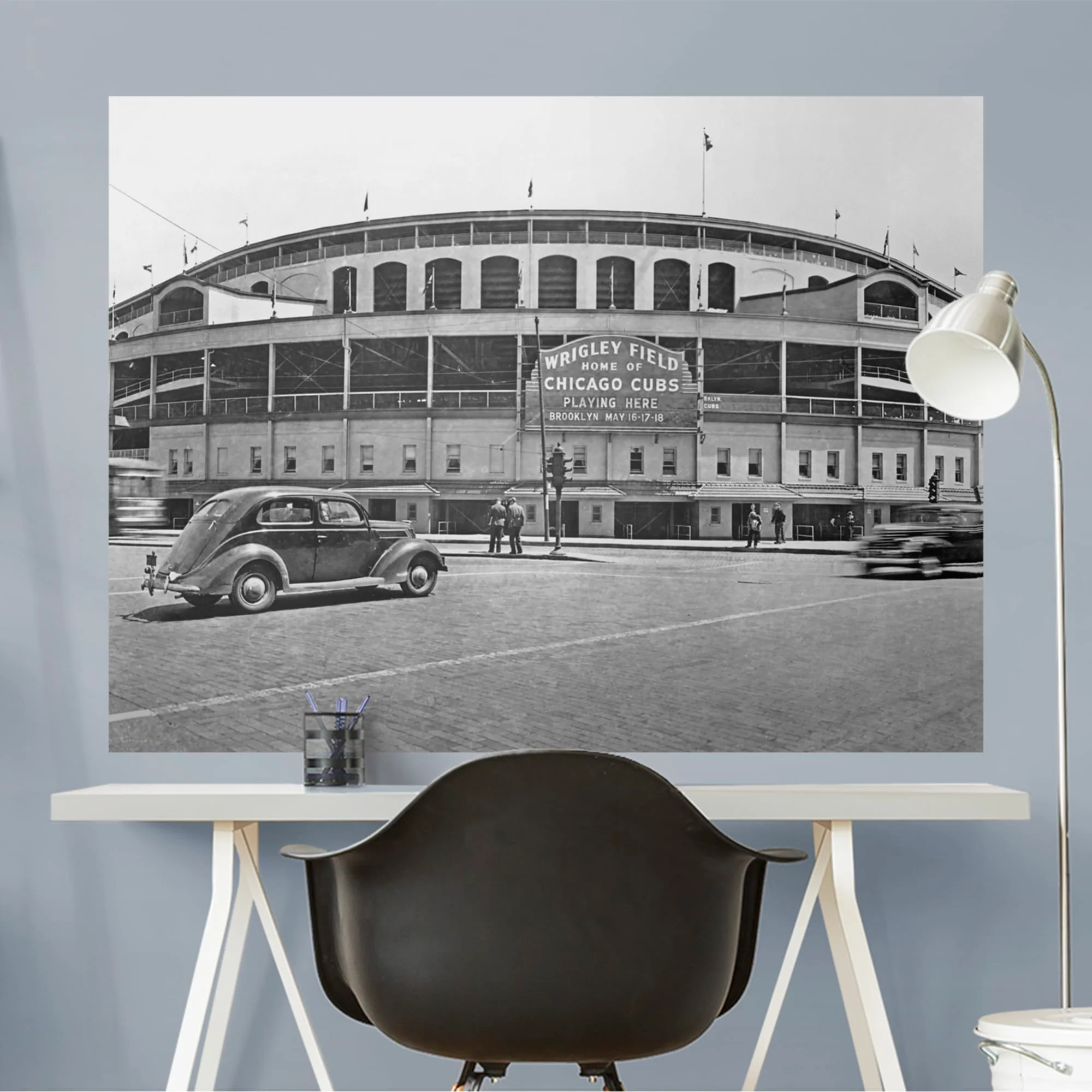 Wrigley Field Historic Mural - Peel & Stick Poster - Official MLB - Chicago Cubs - Reusable Vinyl Wall Decal - Image 2