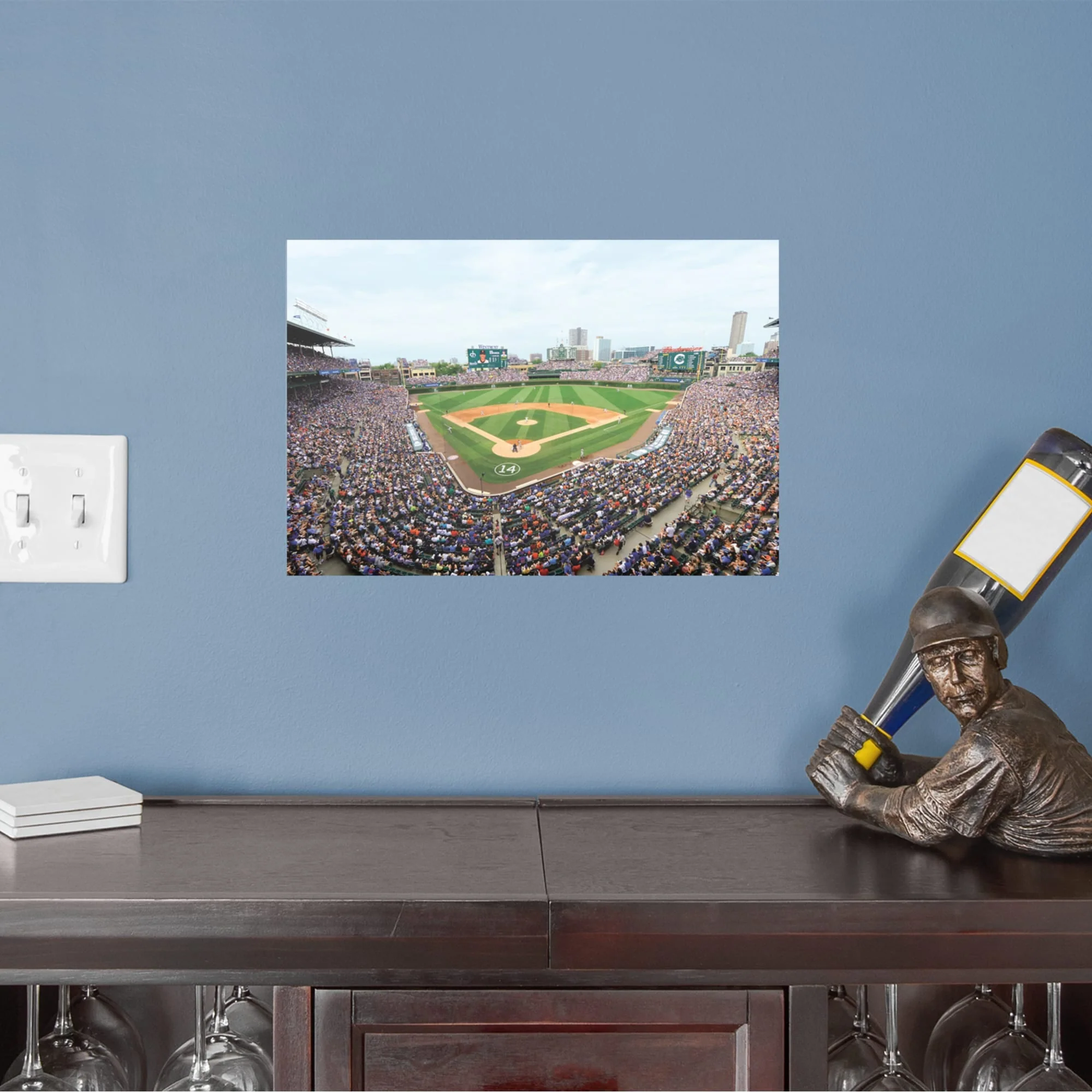 Wrigley Field - Peel & Stick Poster - Official MLB - Chicago Cubs - Reusable Vinyl Wall Decal